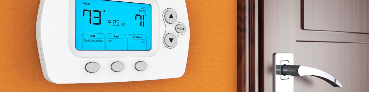 home thermostat near door
