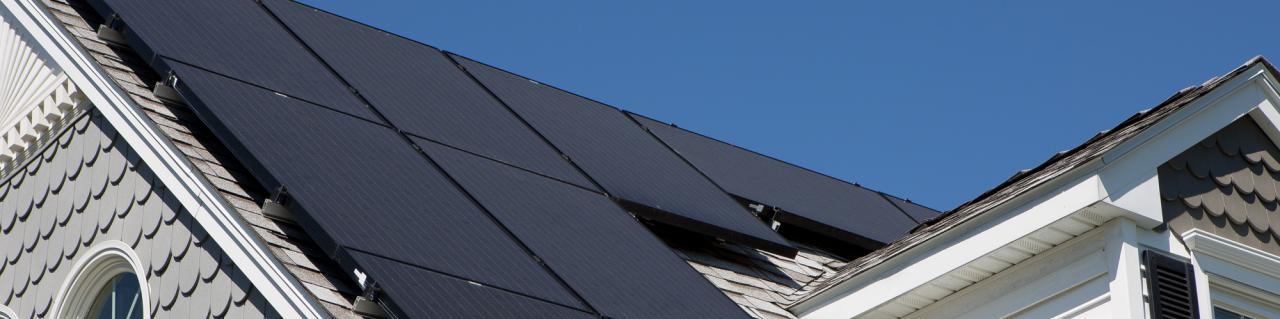 roof of home with solar panels